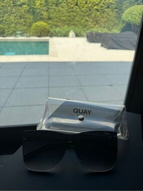 Quay Australia Black Gradient Shield Sunglasses